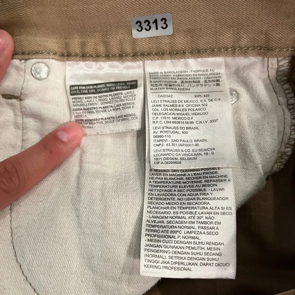 Levis 505 Regular Fit Straight Leg Khaki Tan Jeans Mens 30x32